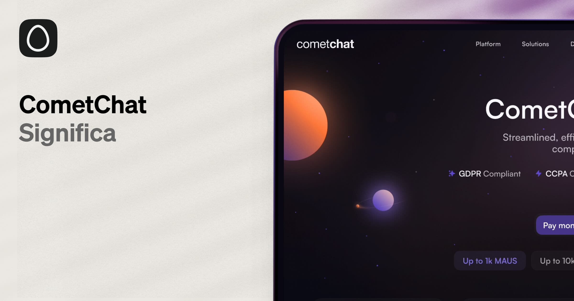 CometChat by Significa case study cover with the dark redesigned homepage