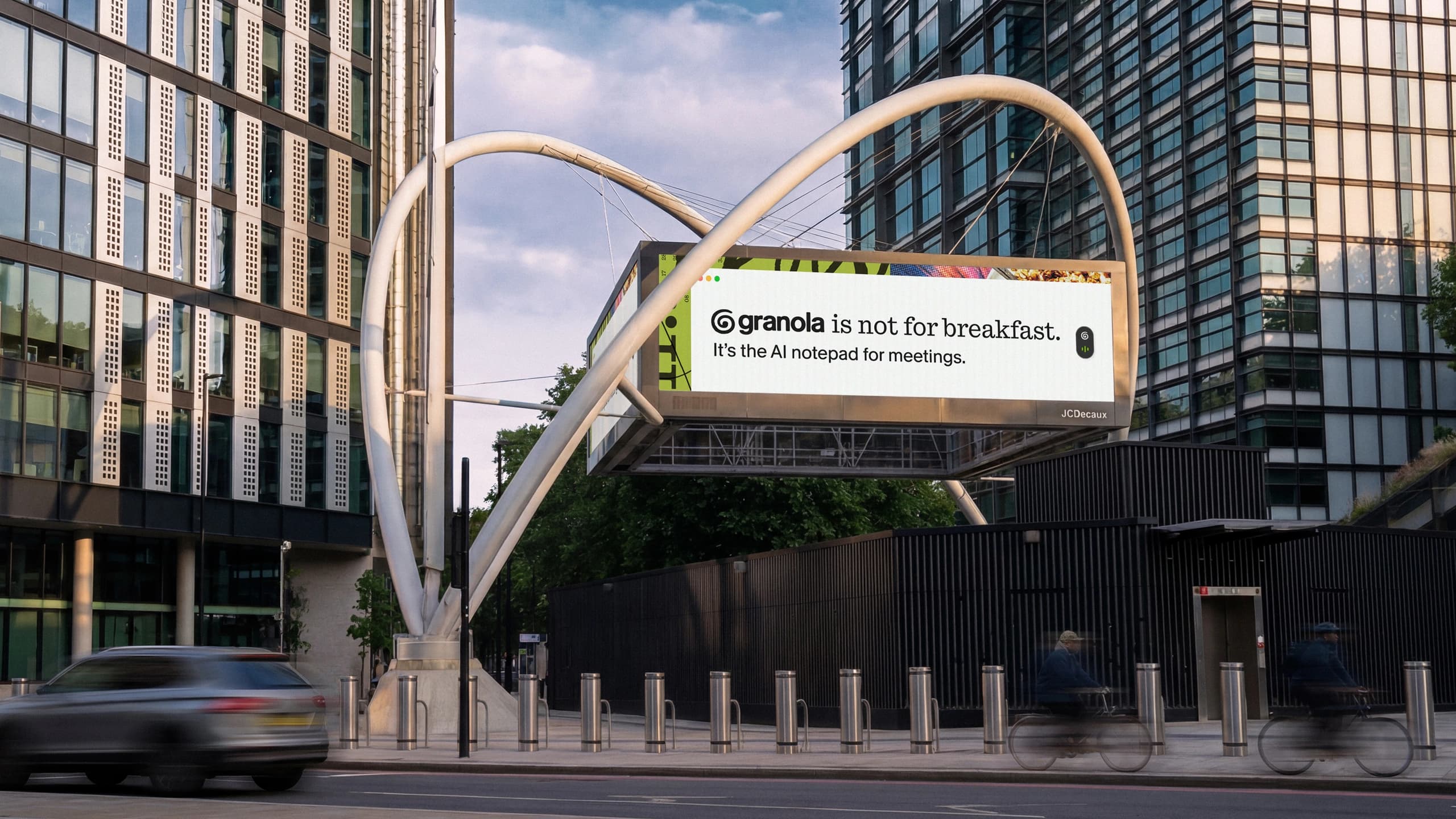 Granola billboard at London's Old Street: 'granola is not for breakfast'